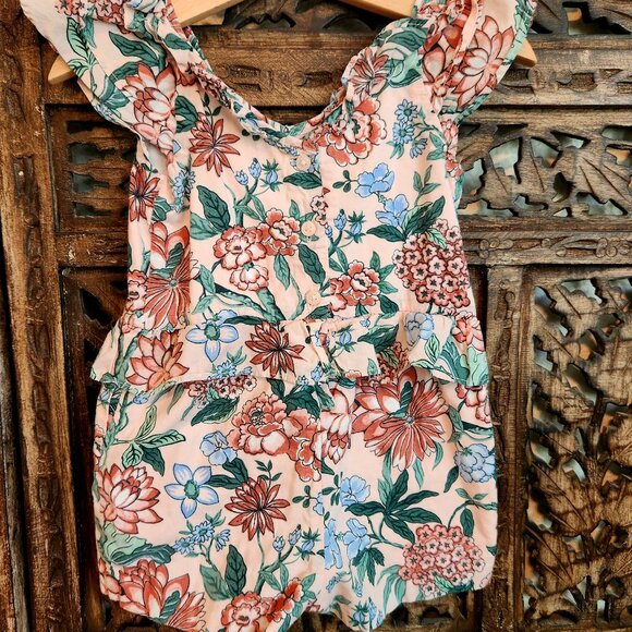 Janie and Jack Floral Peplum Romper, size 12-18 months - Picture 1 of 4